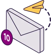 email letter icon with paper airplane